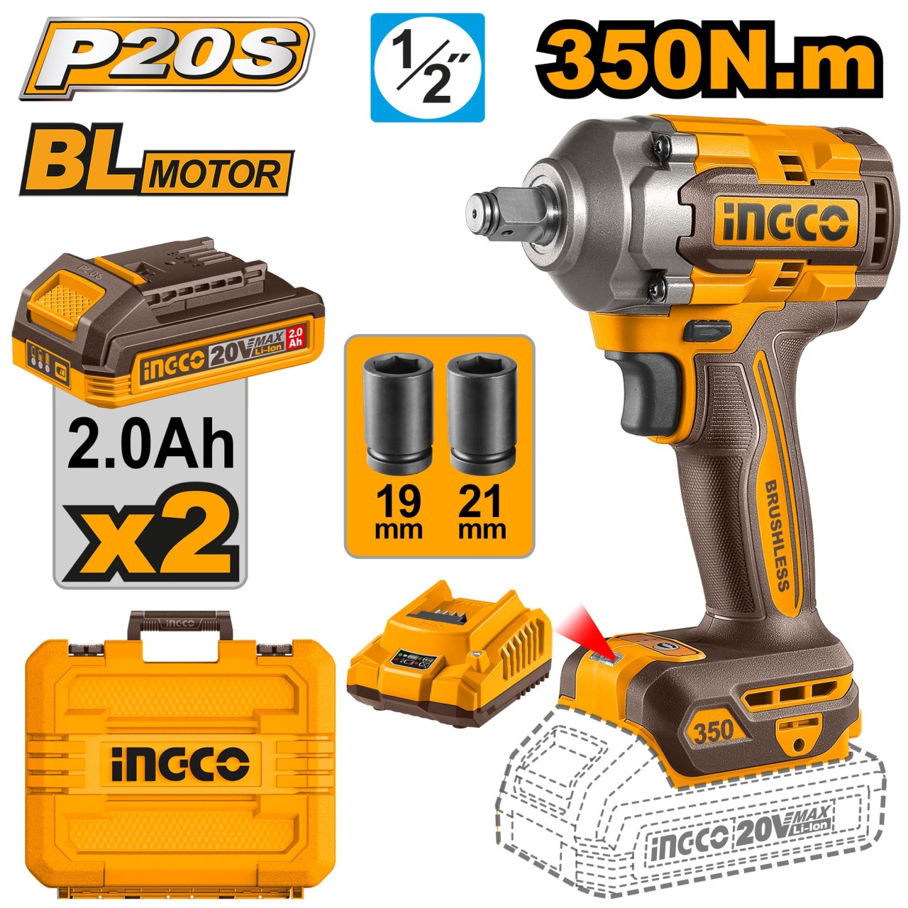 Fieletantă cu Impact 20V 1/2