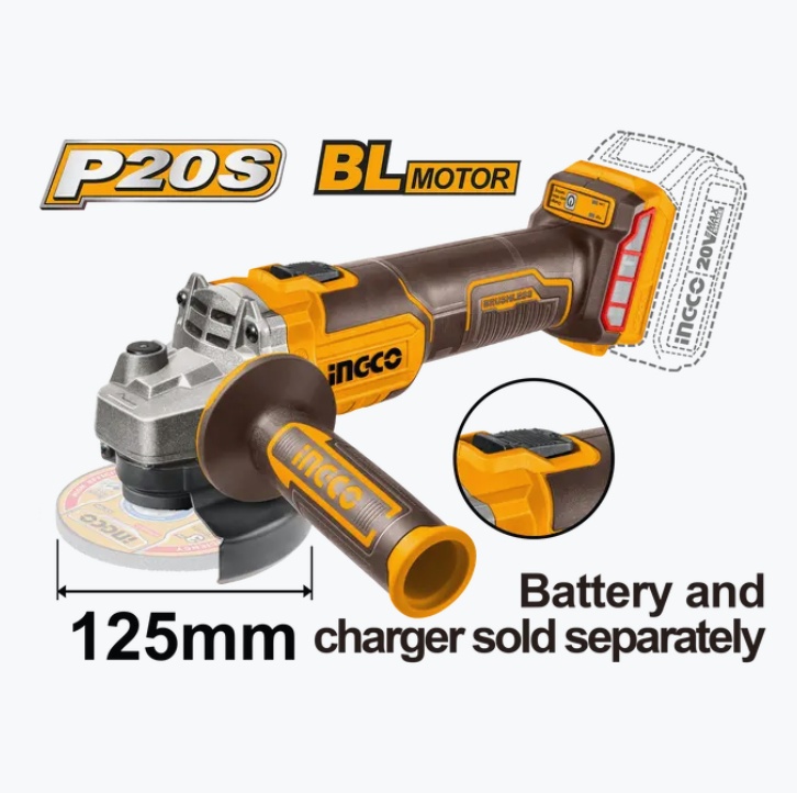 Flex Polizor unghiular 125mm motor Brushless fara acumulator Ingco CAGLI201258 - 1 | YEO