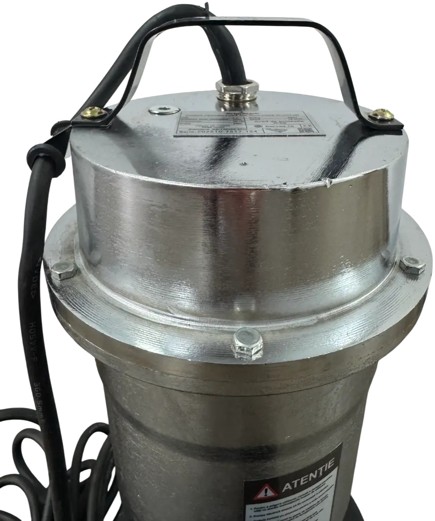 Pompa Apa Murdara Submersibila Inox Fara Plutitor GW GW7517, Putere 1100W (1.1KW), Cablu Alimentare 6.7m, Inaltime 41cm, Latime 20cm, Circumferinta 40.5cm, Carcasa Otel Inoxidabil, Pentru Evacuare Apa cu Impuritati - imagine 3