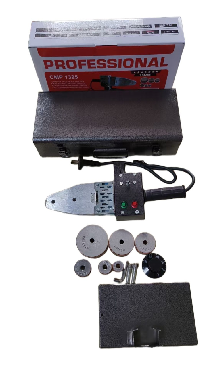 Trusa plita PPR 1000w aparat sudura tevi, 6 bacuri, valiza metal, Profesional CAMPION CMP1325