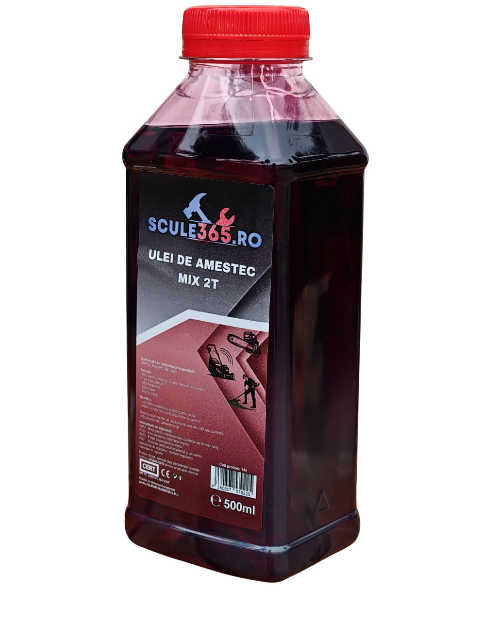 Ulei Amestec 2T timpi ROSU, 500ml, ORIGINAL SCULE365 *produs in europa* - 1 | YEO