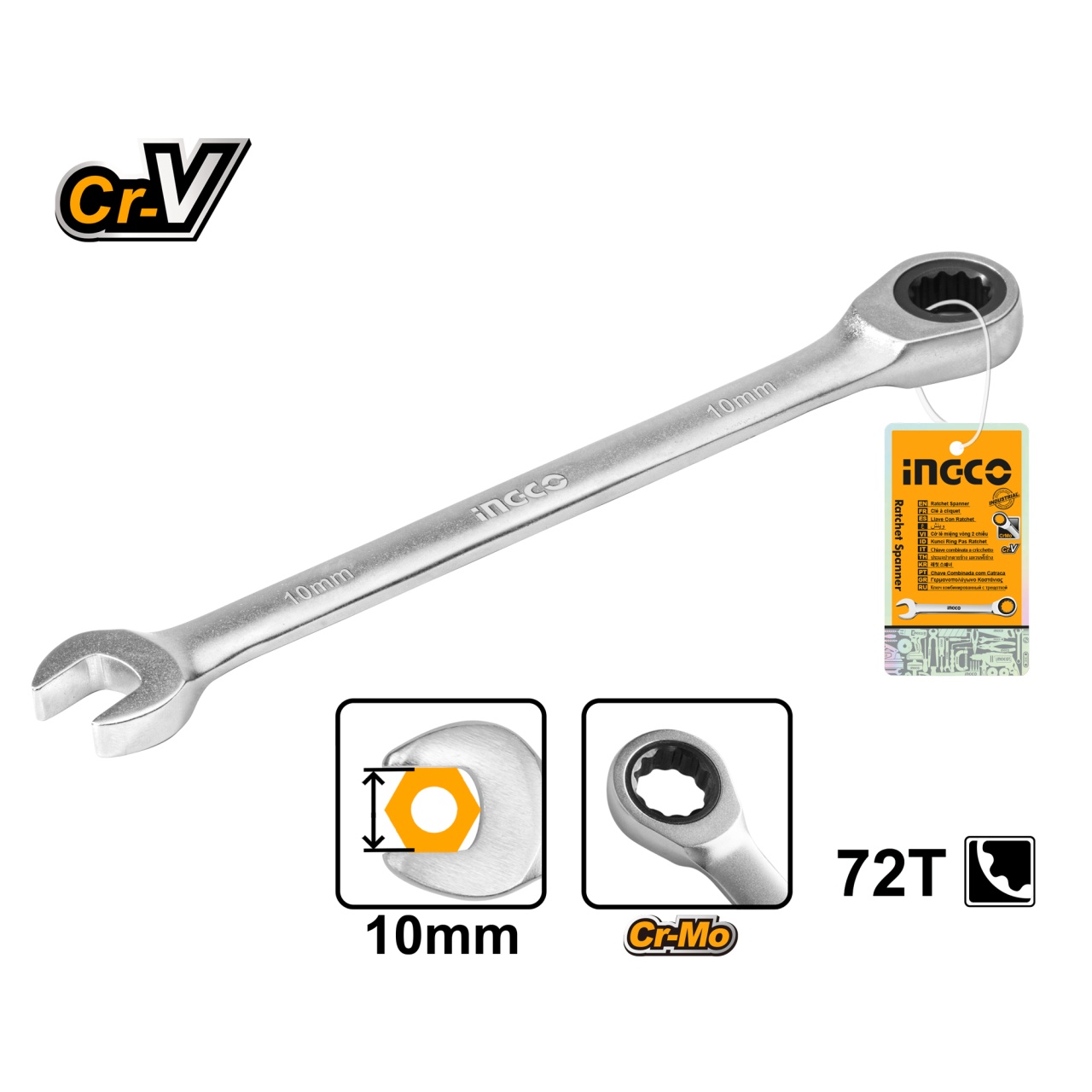 Cheie Combinata cu Clichet 14mm INGCO HCSPAR141