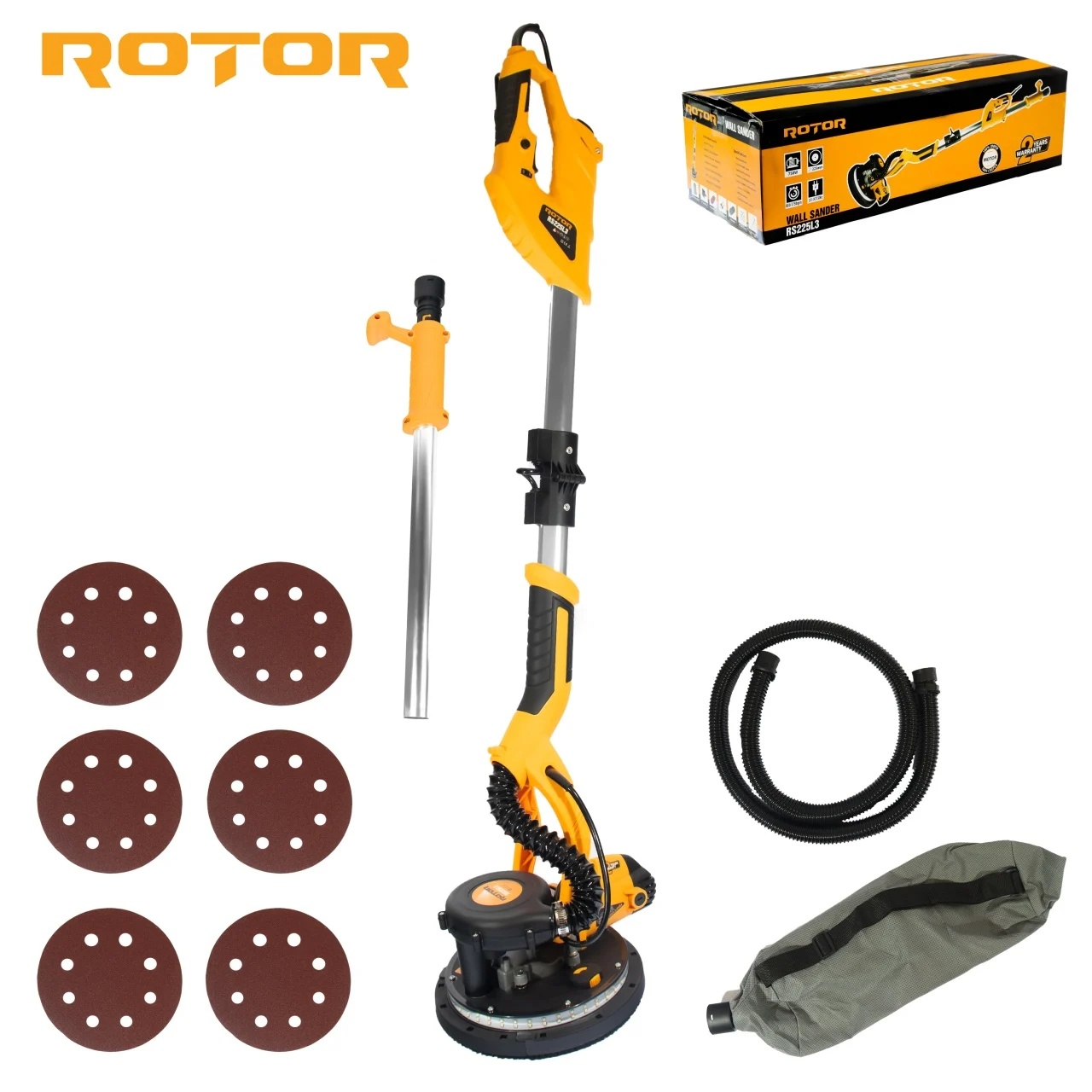 Masina de slefuit pereti telescopica 750w, 1750rpm ROTOR R-S225L-3
