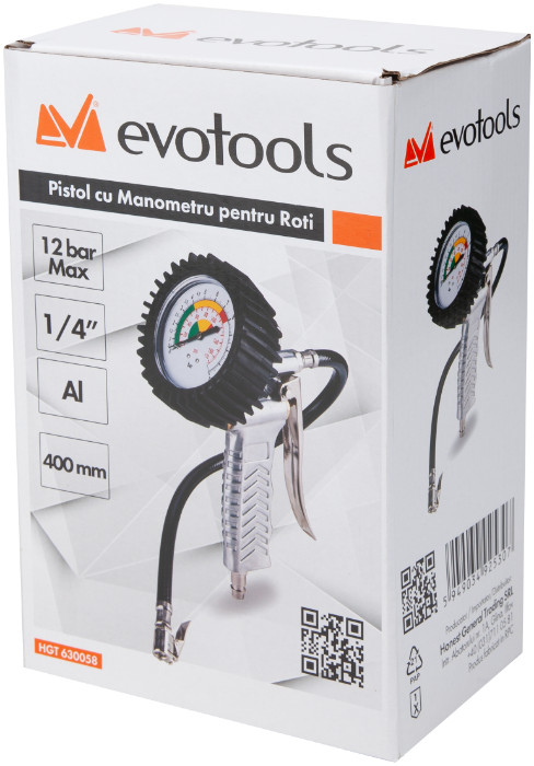 Pistol aer Cu Manometru Pentru Roti; Evotools - 630058 - 2 | YEO