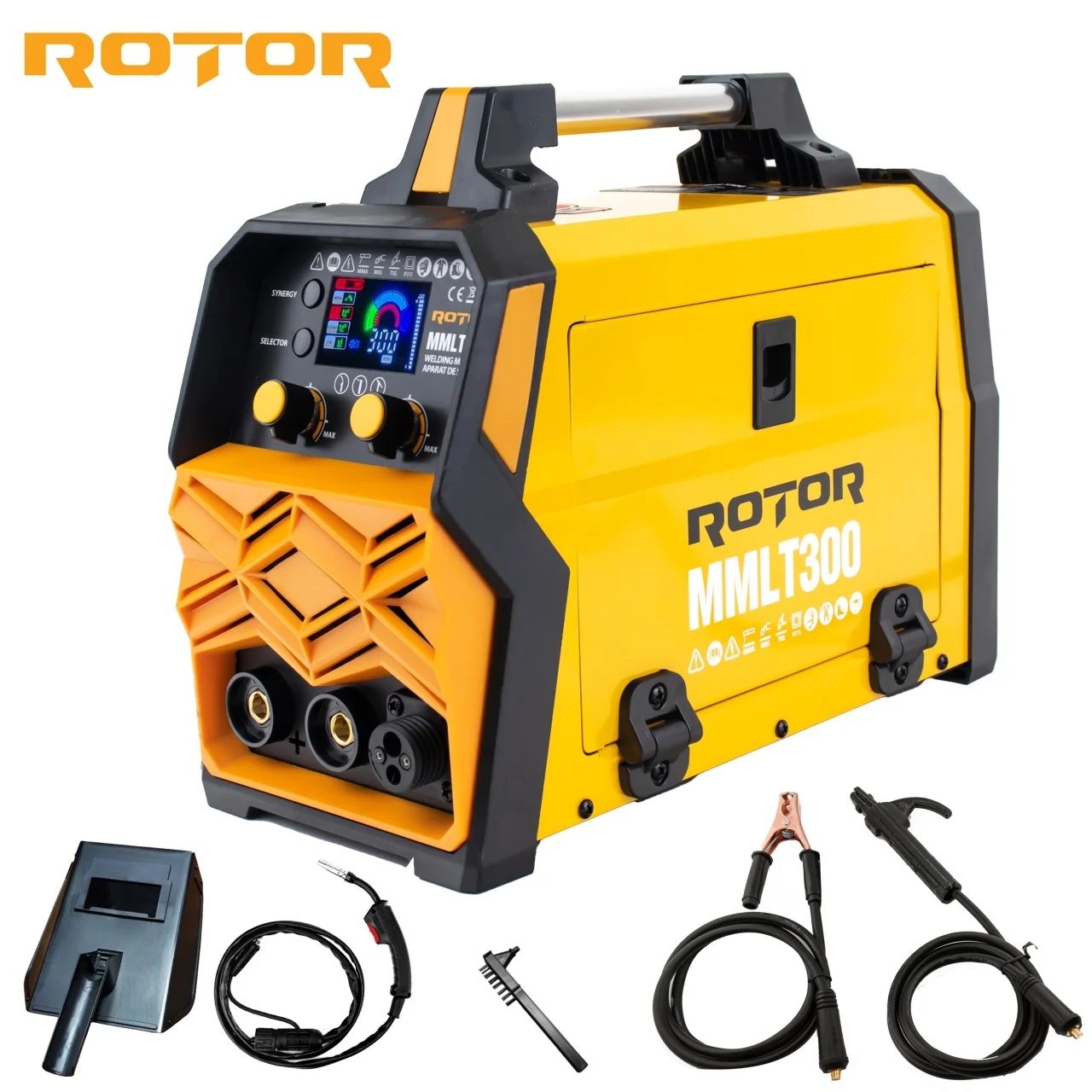 Aparat de sudura flux sarma + electrod (invertor), 300A, MIG-MMA, 0.8-1.2mm, Rotor MMLT-300