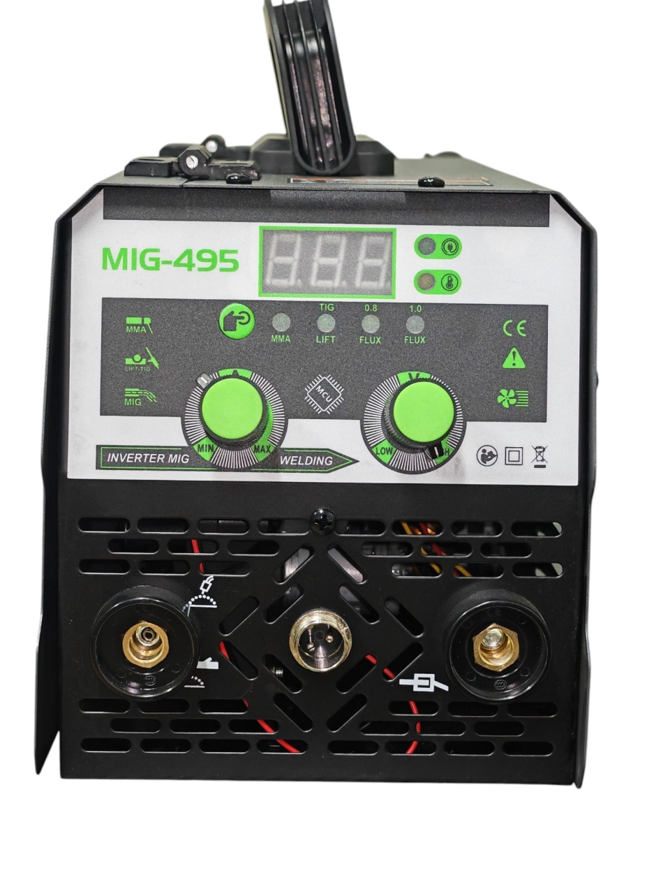 Aparat de sudura invertor sarma fara gaz MIG MMA TIG, 3 IN 1, 495A, sarma de sudura inclusa, manusi protectie, masca cadou KRAFTNER KF-5943 - imagine 3