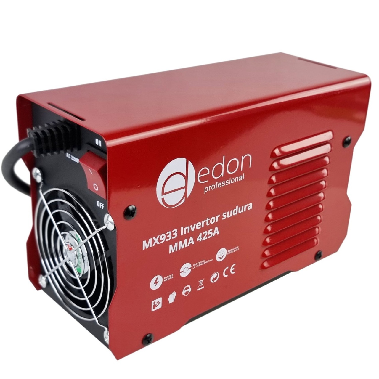 Aparat de sudura tip invertor 425A, protectie supraincalzire, ventilator de racire, anti-stick, 1.6-5mm, IP21S, eDon Professional MX933 - 1 | YEO