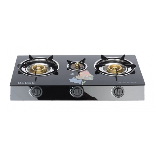 Aragaz Plita pe Gaz cu 3 Ochi, Sticla Termorezistenta, Design Profesional, Campion CMP1655 - CMP1655