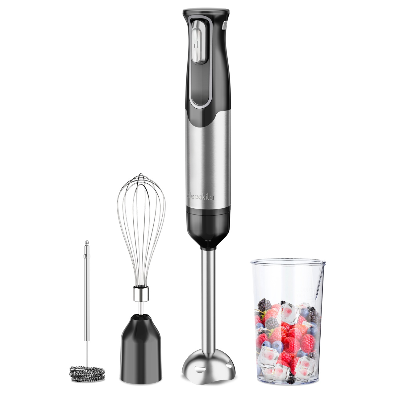 Blender Mixer cu Baterie 4 in 1 Rosu/Inox Decakila KMJB024R