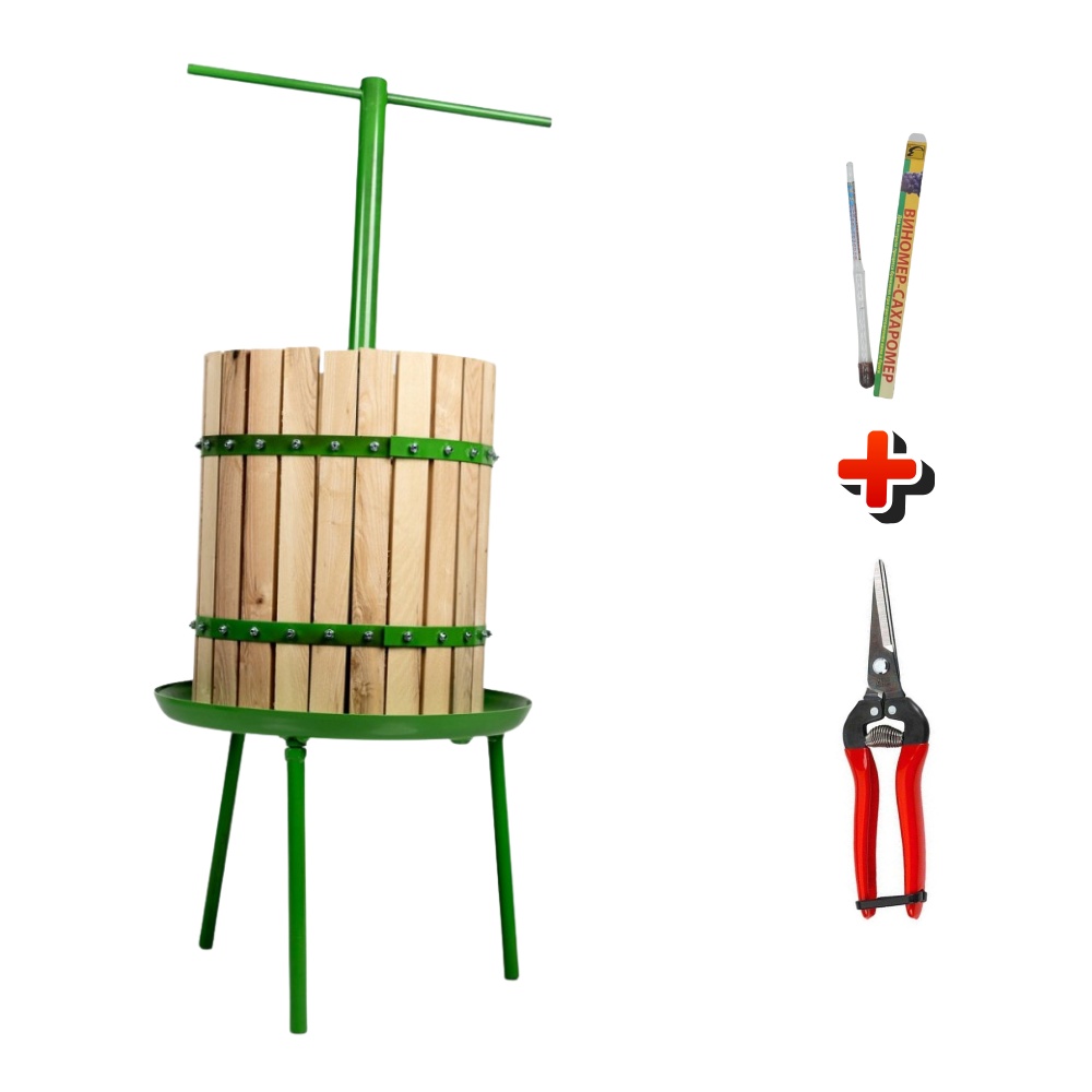*CADOU* Teasc 35L pentru zdrobit struguri, manual, vopsit electrostatic, profesional. Cadou vinometru + foarfeca