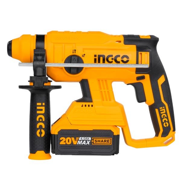 Ciocan Rotopercutor Industrial 20V brushless, 1.5J 4700bpm, fara acumulator Ingco CRHLI2201 - imagine 5