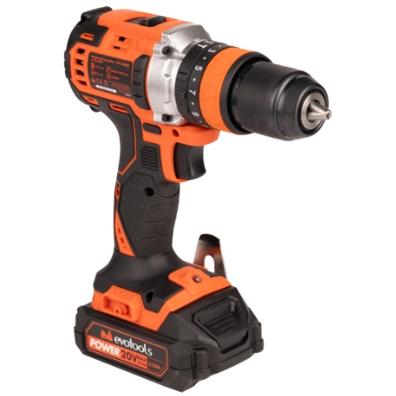 Masina de insurubat cu percutie brushless EvoTools 683869, kit MAX 20V, 2 acumulatori 2Ah, incarcator rapid, cuplu 50Nm, 2 viteze, mandrina metalica 13mm - imagine 2