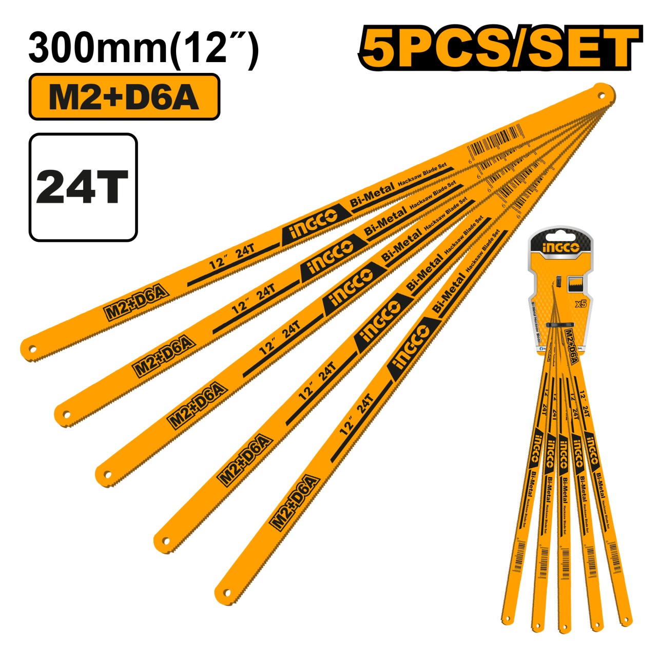 Panza Bomfaier 30cm Set 5 buc INGCO HSBKT22245 - 1 | YEO