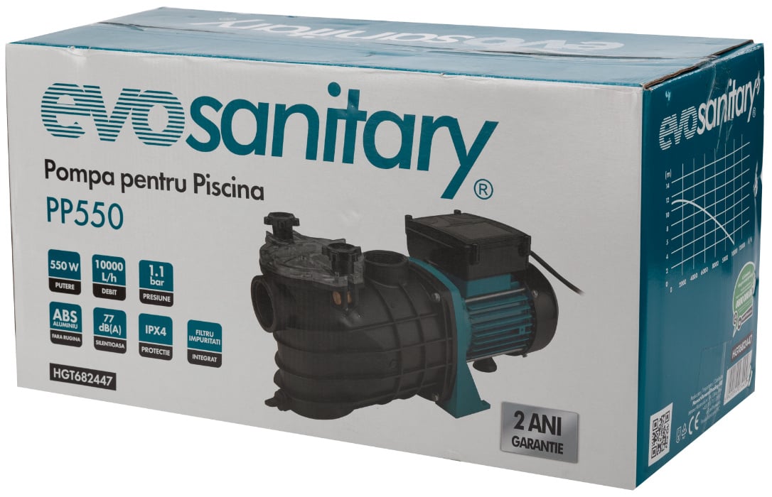 Pompa apa recirculare piscina 550 W, PP550 Evotools 682447 - 2 | YEO