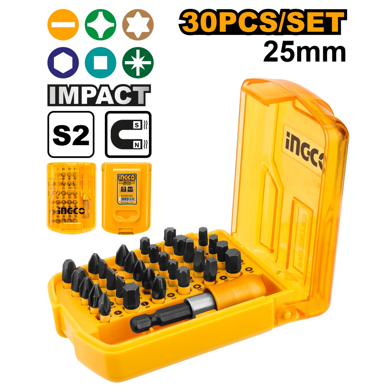 Set Biti Impact 30buc INGCO AKSD68303