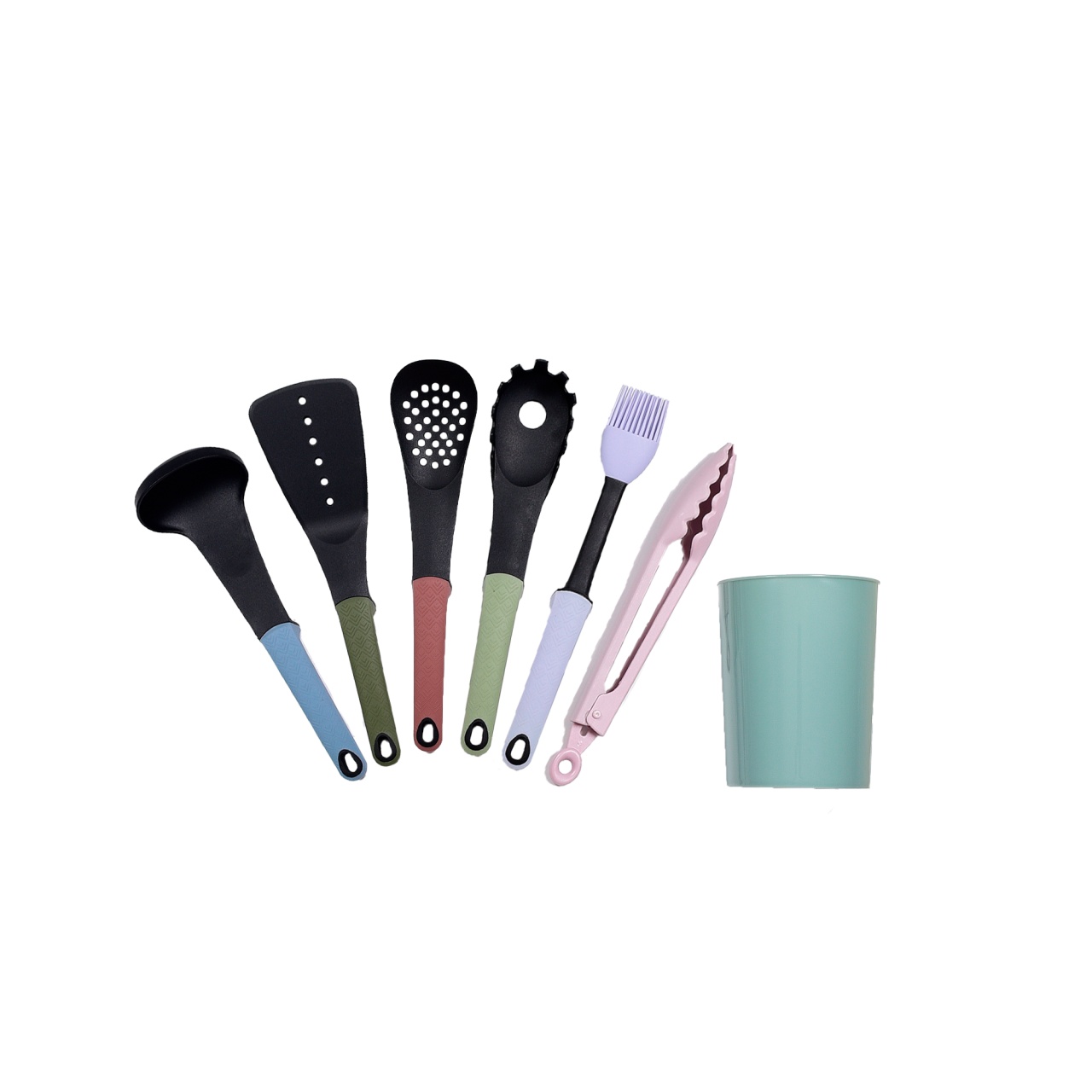 Set Ustensile Bucatarie Color cu Suport 7 buc Decakila KMTT046B