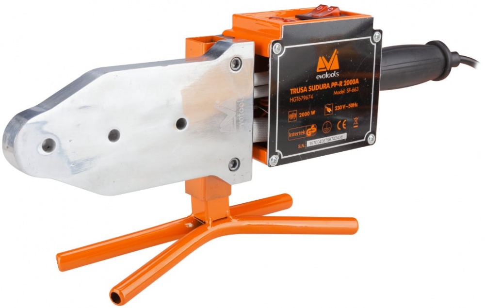 Trusa sudura plita PPR 2400W cu 6 bacuri pentru lipit țevi, Craft-Tec MX561 - 2 | YEO