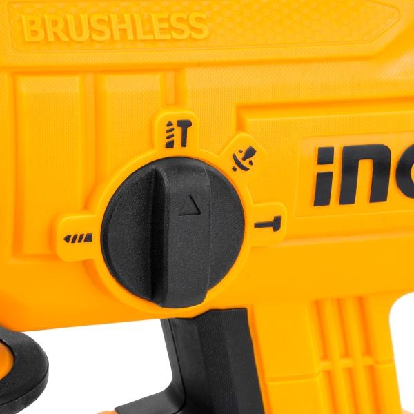 Ciocan Rotopercutor Industrial 20V brushless, 1.5J 4700bpm, fara acumulator Ingco CRHLI2201 - imagine 2