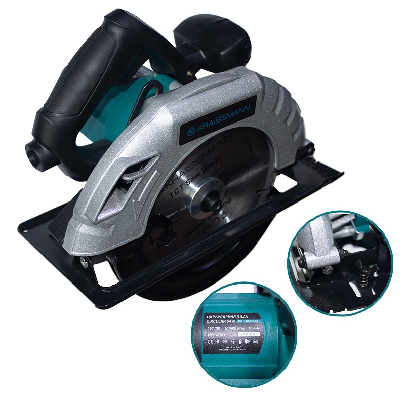 Fierastrau circular Kraissmann CS-185/1650, 1650W, disc 185mm