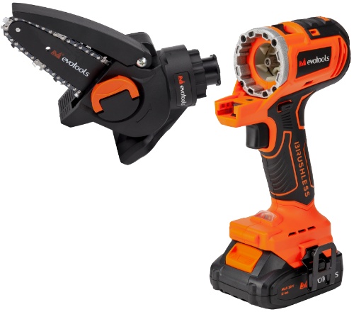 Masina de insurubat multifunctionala MT20 brushless 20V 2 acumulatori 2Ah 3 capete mandrina 13 mm impact 200 Nm mini ferastrau 100 mm EvoTools 682373 - view 6