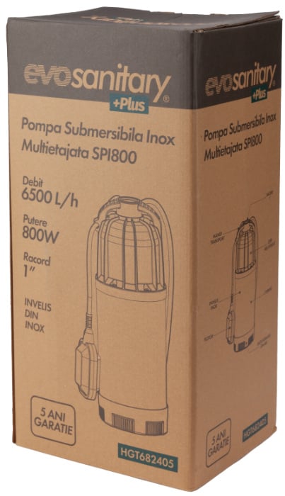 Pompa apa Submersibila Inox Multietajata 800 W SPI800 Evosanitary PLUS 682405 - 1 | YEO