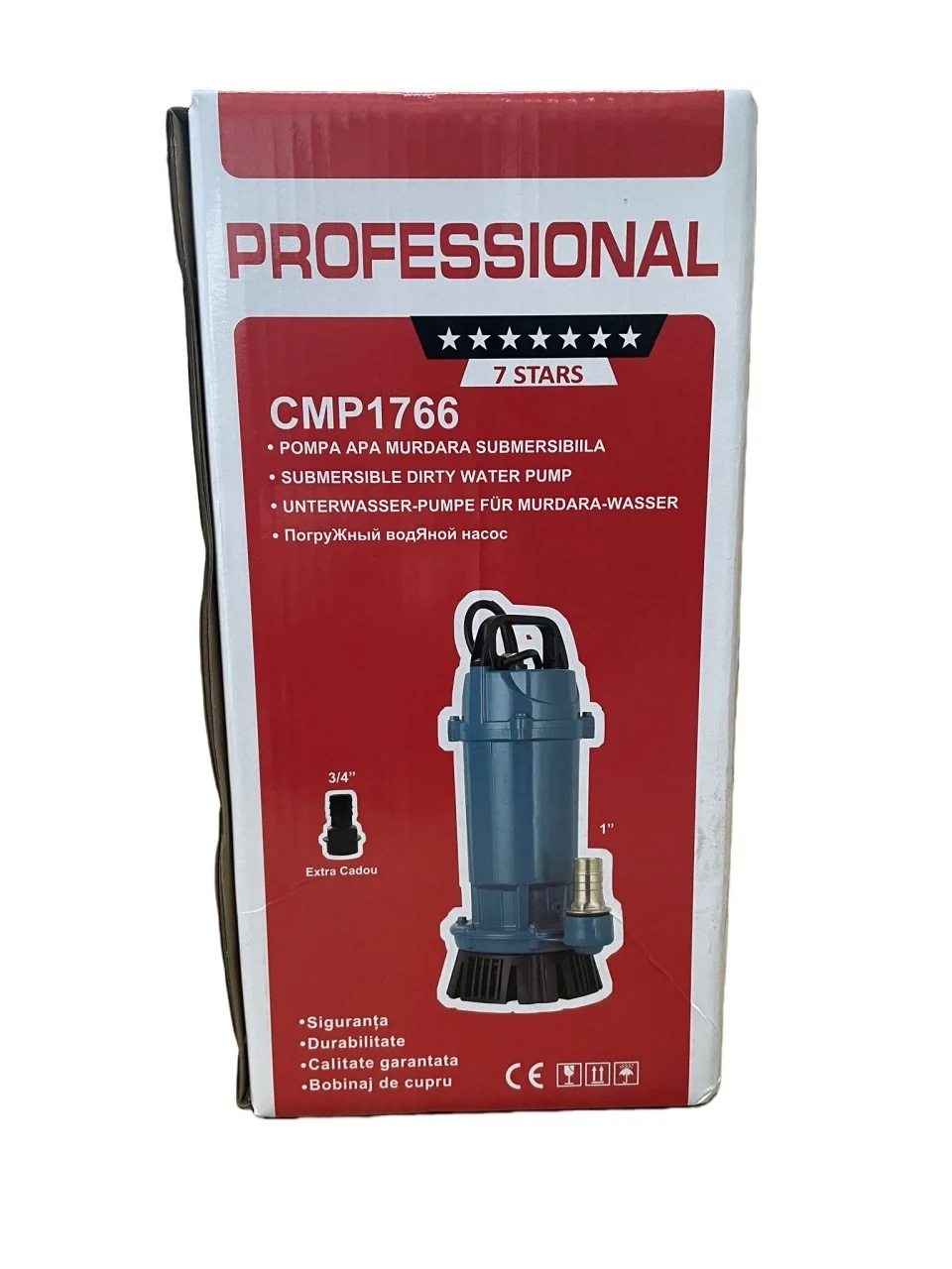 Pompa submersibila apa curata CMP1766 QDX3-25-0.75, 0.75kW, 1HP, debit 3 mc/h, inaltime refulare 25m, 2860RPM, 110-220V, fara plutitor - imagine 5