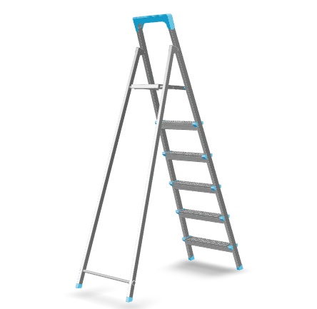 Scara otel 6 trepte, 5+1, 123cm, 120kg, 6,4kg, pliabila, M5.1S 