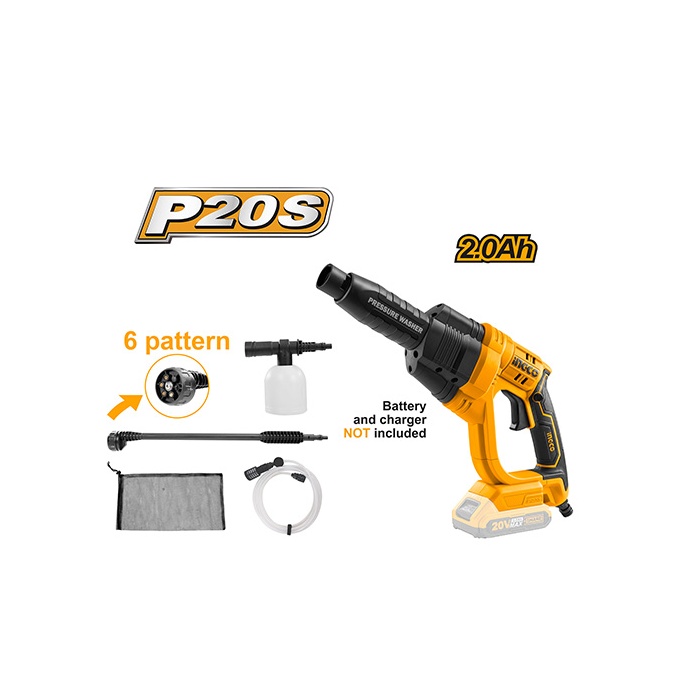 Aparat Spalat Apa cu presiune turbojet 24.8 bar 20A - fara acumulator Ingco CPWLI2008