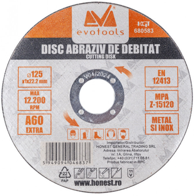 Disc Abraziv de Debitat ETS 355 x 3.2 mm; granulatie A36