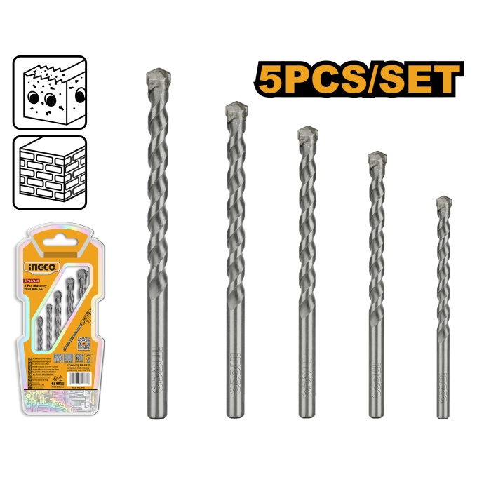 Set Burghie Beton 5 Bucati INGCO AKDB3055 – Gaurire Fiabila in Suprafete Dure