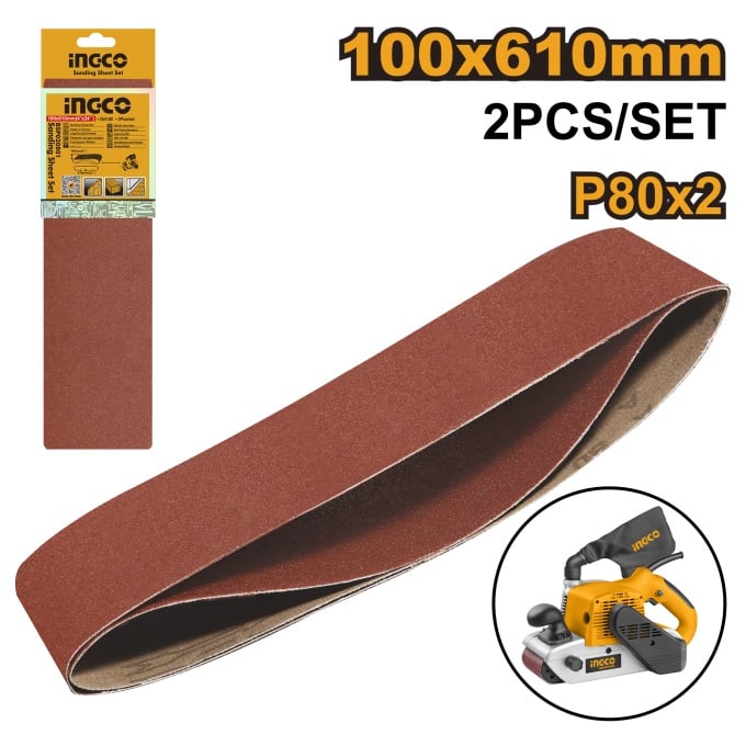 Smirghel Aparat Slefuit 100x610mm 2buc INGCO – BSP020801 – Performanta Profesionala si Fiabilitate Extinsa