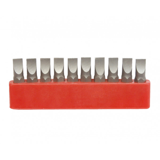 Set biti Varf Surubelnita Cr-V dreapta - 10 buc 6 x 25 mm Evotools 605114