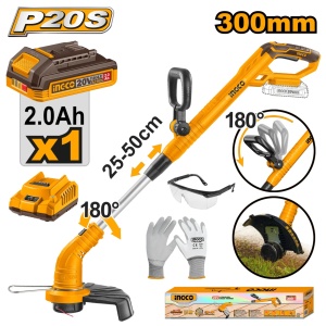 Motocoasa Electrica 20V CGTLI20301E – 8200 rpm, Diametru Taiere 300mm, Fir 1.6mm, Functie Edging, Acumulator 2.0Ah + Incarcator + Kit Protectie - Img 2