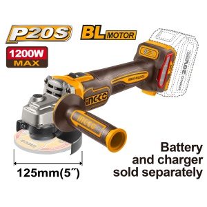 Polizor Unghiular Brushless 20V 125mm 1200W cu variator turatie, 9000rpm, fara acumulator INGCO – CAGLI221253 - Img 1