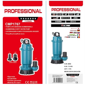 Pompa submersibila apa curata CMP1767 QDX10-35-1.1, 1.1kW, 1.5HP, debit 10 mc/h, inaltime refulare 35m, iesire 2" / 1.5" / 1", 2860RPM, 110-220V, fara plutitor - Img 4