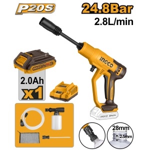 Aparat de Spalat cu Presiune 20V 24.8bar Debit 2.8L/min Furtun 6m Auto-Stop CPWLI20362E cu Acumulator 2Ah si Incarcator