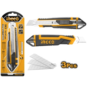 Cutter Plastic cu Maner Cauciuc + 3 Rezerve INGCO HKNS16538 – Precizie si Confort in Taiere - Img 2