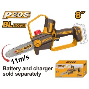 Fierastrau Electric de Mana 20V 20cm (8") Brushless Industrial INGCO CGSLI2088, viteza lant 11 m/s, ungere automata, fara acumulator si incarcator