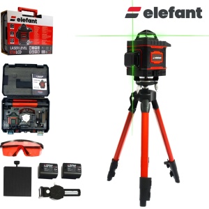 Nivela laser 16 linii + trepied + trusa, ecran LCD, ±2 mm/5m, 40 m, ≤ 5s, ELEFANT E16-LCD - Img 1