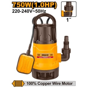 Pompa apa Sumersibila Plastic cu Plutitor 750W 1 inch, Ingco SPD7508 - Img 2
