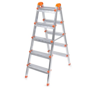 Scara dubla din otel 5+5 trepte, 110cm inaltime, 120kg, 6.5kg , Perilla 12505 - Img 2