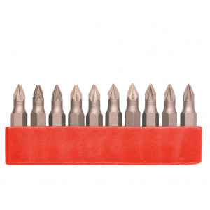 Set biti Varf Surubelnita Cr-V Pozidrive 10 buc PZ3, 25 mm, Evotools 605124