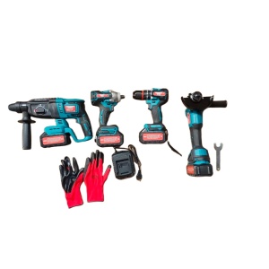 Set scule cu 2 acumulatorI 48v, 8ah, polizor unghiular, ciocan rotopercutor, cheie impact, bormasina Trusa CAMPION PROFESSIONAL CMP1829 - Img 2