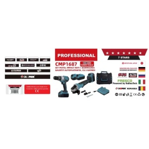Set Trusa autofiletanta cu percutie si Flex Polizor unghiular 125MM, 2 acumulatori 48V, 8Ah,valiza transport CAMPION PROFESSIONAL CMP1687 - Img 2