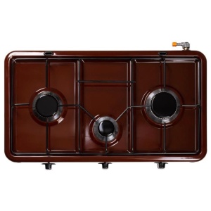 Aragaz 3 arzatoare, 1,9kw, 63x36 cm, Maro , aprindere manuala NURGAZ - Img 2