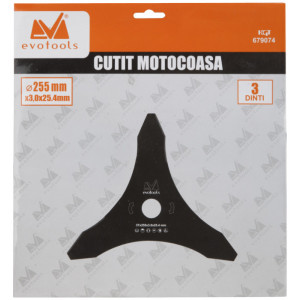 Cutit Pentru Motocoasa 225x25.4x3 mm, 3 dinti, Evotools 679074 - Img 2