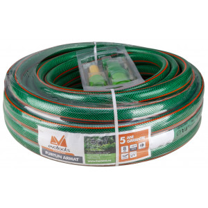 Furtun Armat apa Cu Accesorii 1/2 inch, 20 M, Evotools 635220 - Img 1