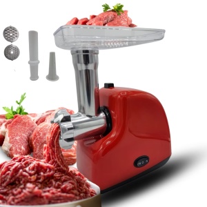 Masina tocat carne electrica 3500W, 1.2kg/min, 2 site inox, functie reverse, rosie, Craft-Tec MX714 - Img 2