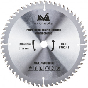 Panza Circulara Vidia Lemn 110x1.2x22.23 mm 40 dinti, Evotools 638013