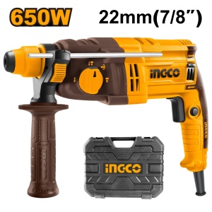 Picamer SDS-PLUS 650W, 22mm, 1.7J, 5500 bpm, cu accesorii, INGCO RGH6528 - Img 2